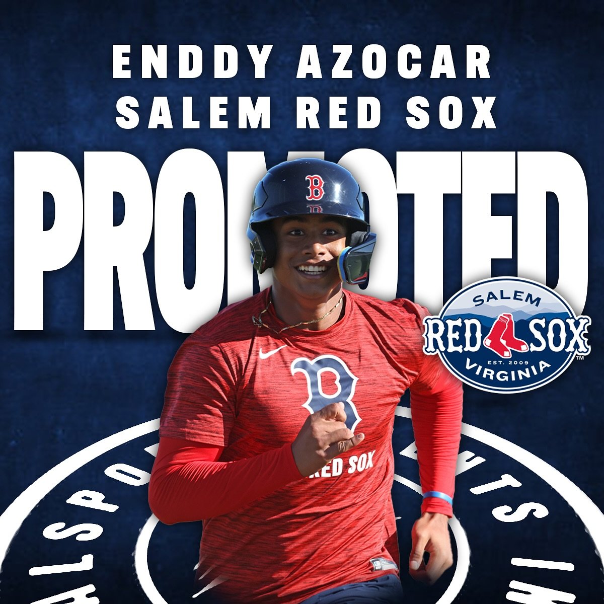 Congratulations to Enddy Azocar on being promoted to A Salam in the Red Sox organization