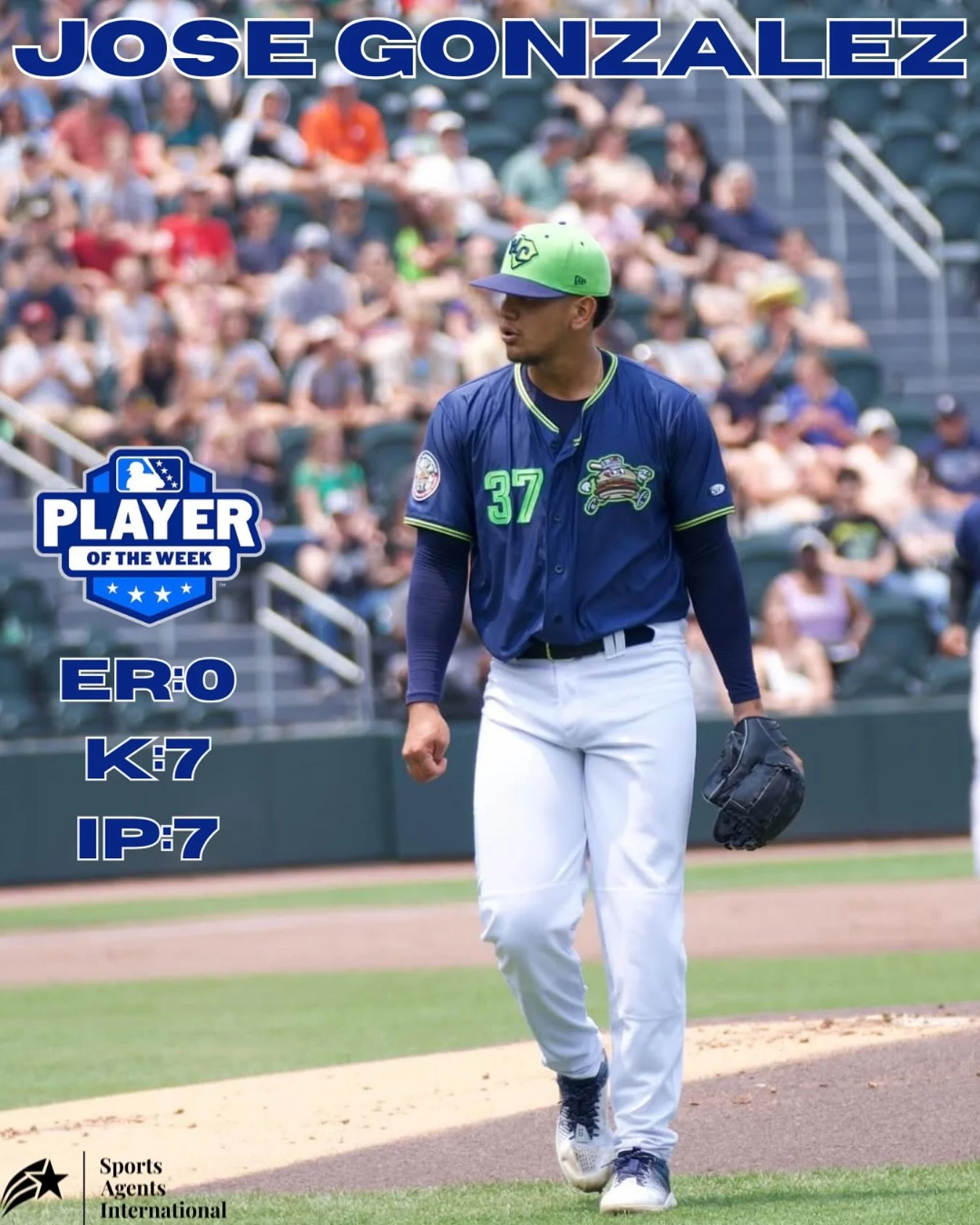 Congratulations to Jose Gonzalez on winning South Atlantic League Pitcher of the Week