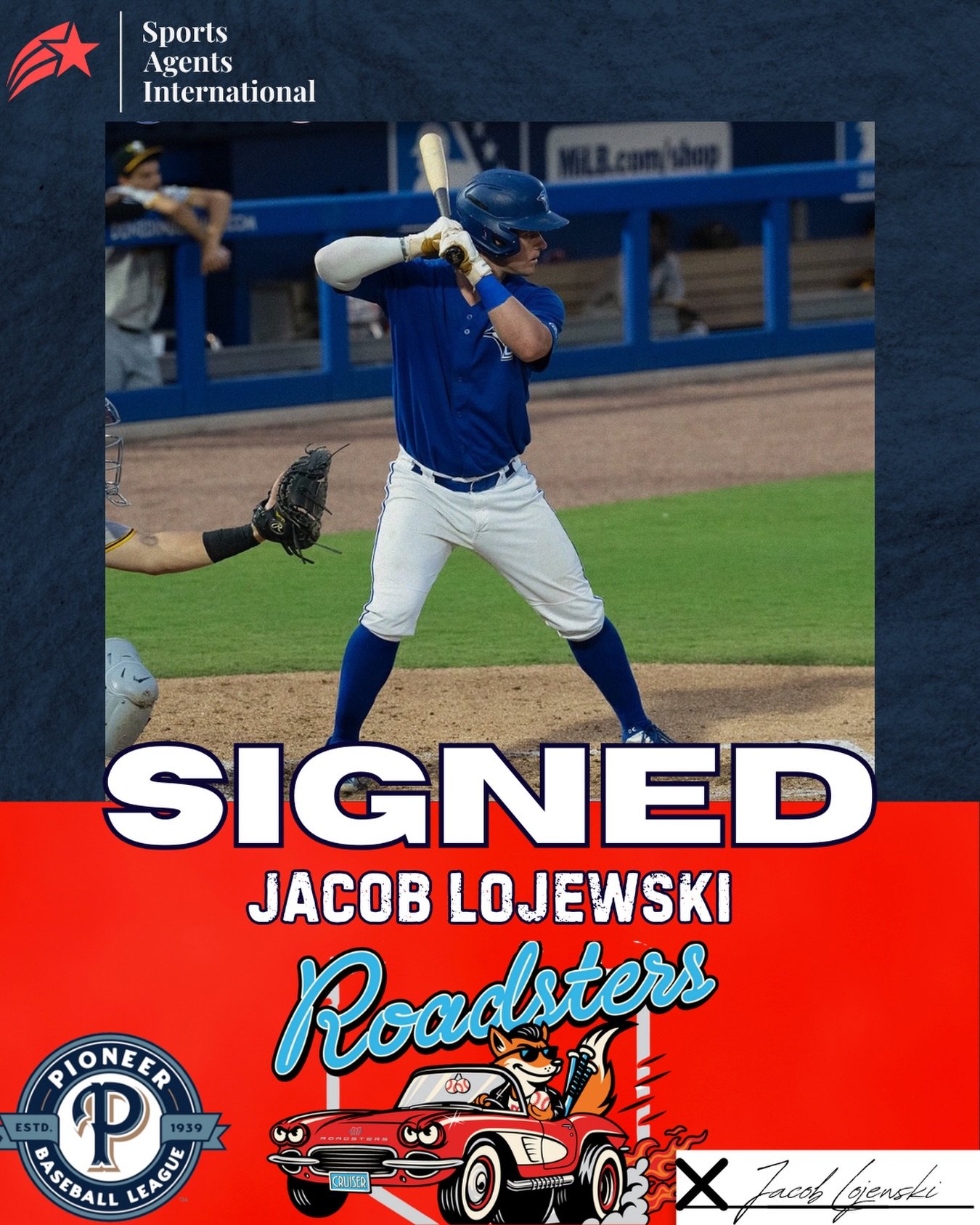 Congratulations to Jacob Lojewski on signing with the Modesto Roadsters of the Pioneer League