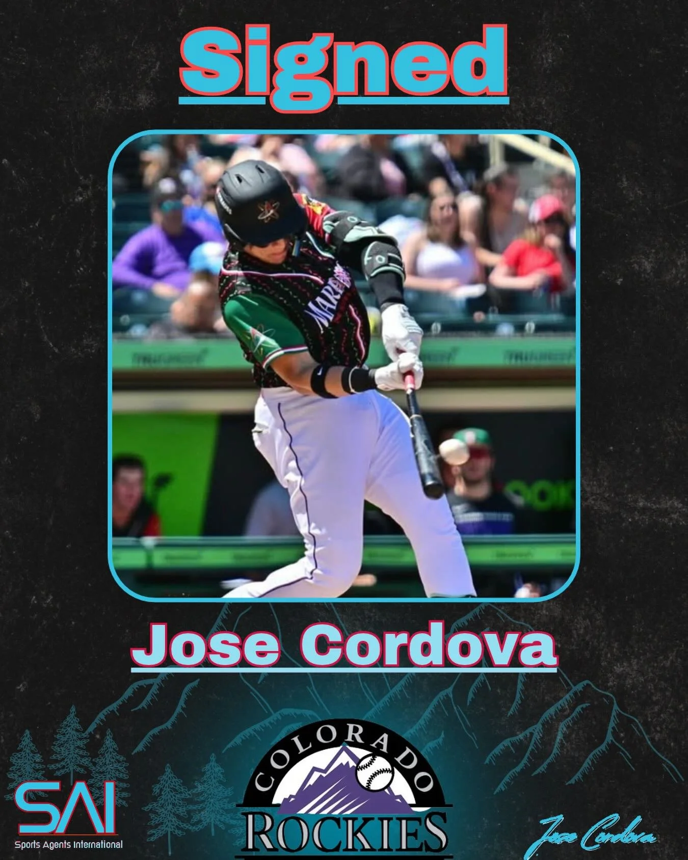 Congratulations to Jose Cordova on re-signing with the Colorado Rockies for the 2027 season