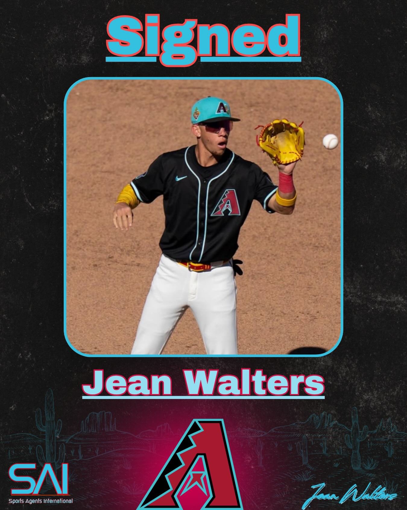 Congratulations to Jean Walters on re-signing with the Arizona Diamondbacks