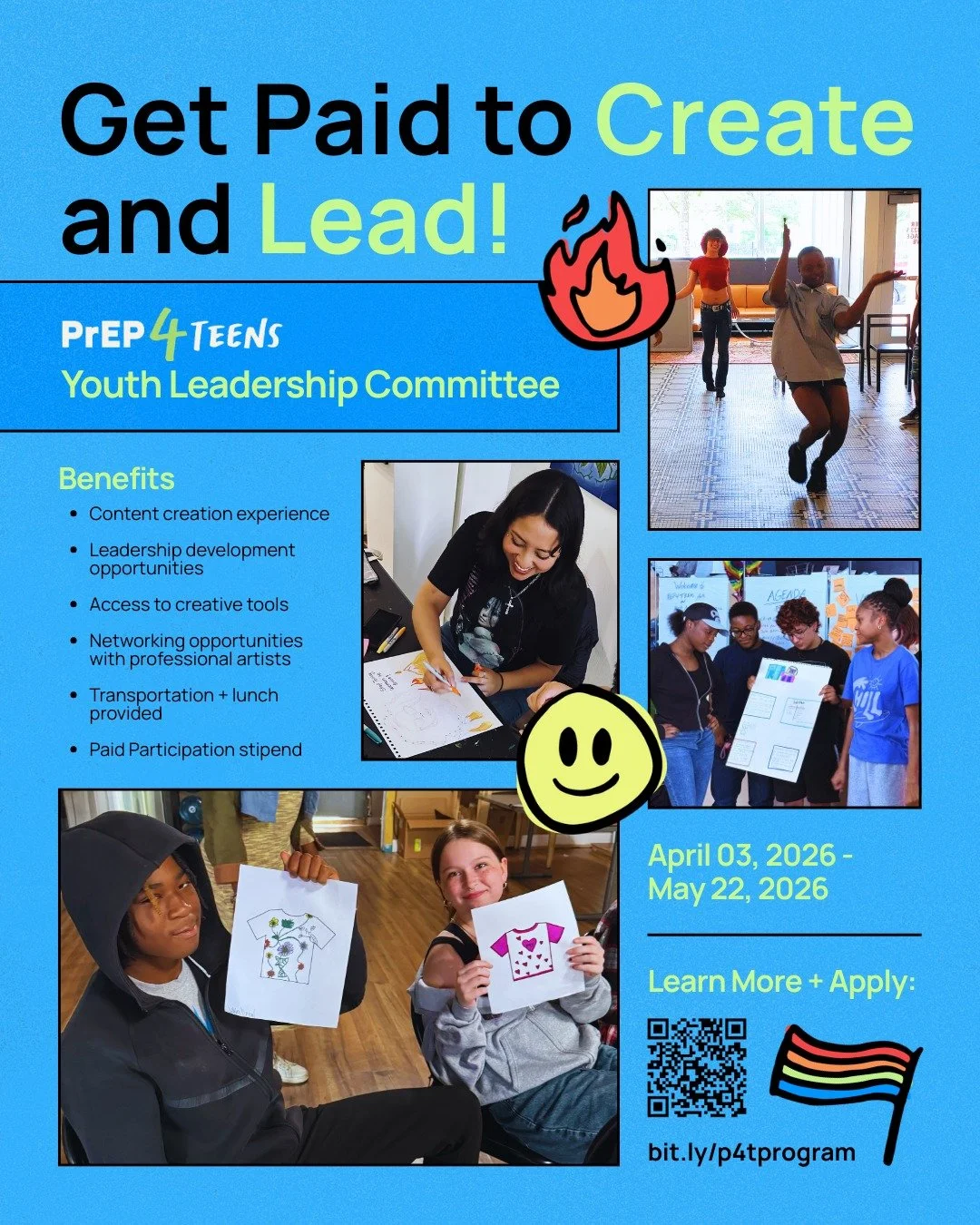 Chicago teens: this spring, get paid to lead. PrEP4Teens is launching our Youth Leadership Committee &mdash; a paid opportunity for creative, passionate teens ages 13-17 who want to shape how HIV prevention education reaches young people across the c