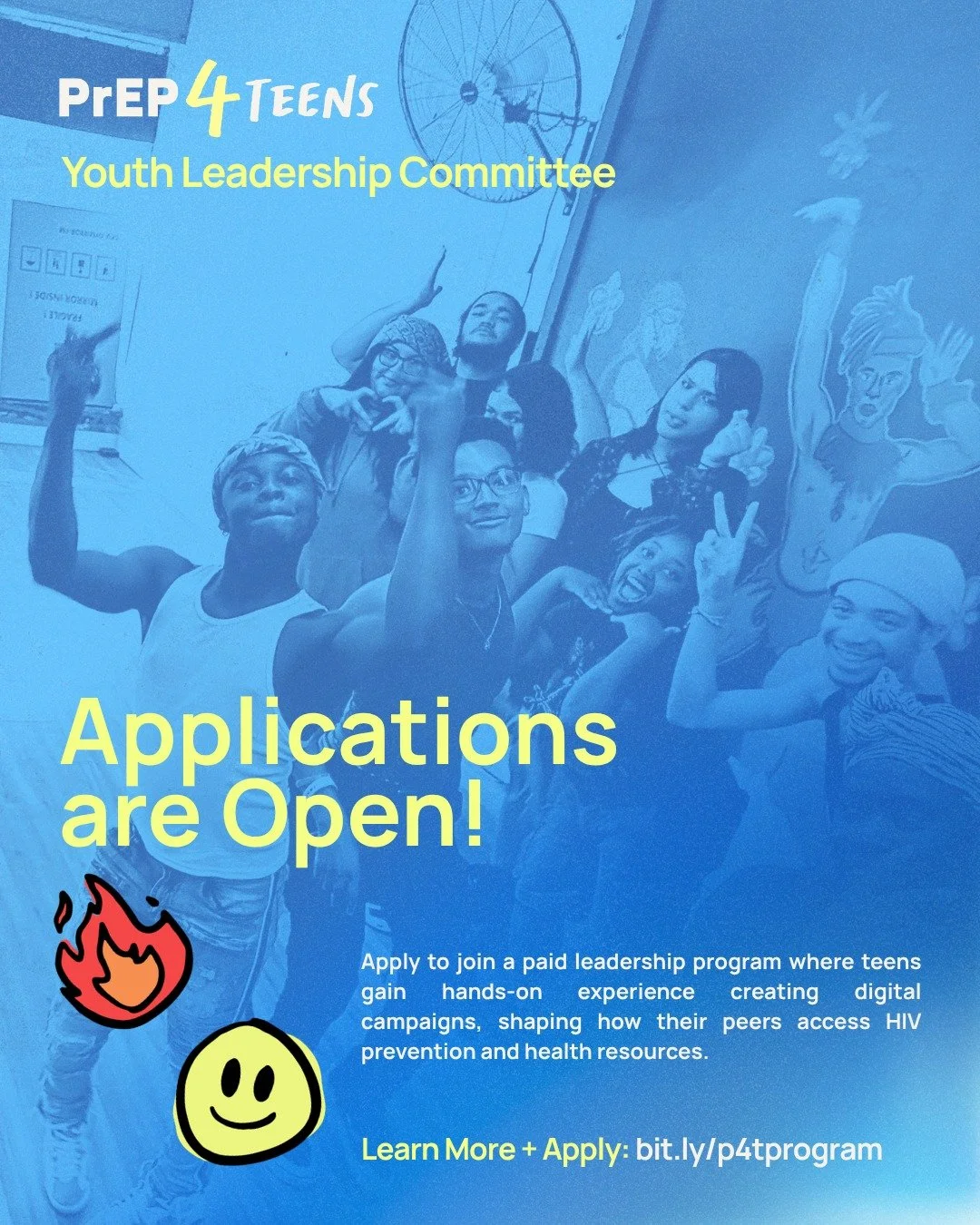 Applications are still open for the PrEP4Teens Youth Leadership Committee (YLC)! If you&rsquo;re a teen looking to get real-world experience, bring your ideas to life, and get paid for your time, this is your chance. YLC members collaborate on real p