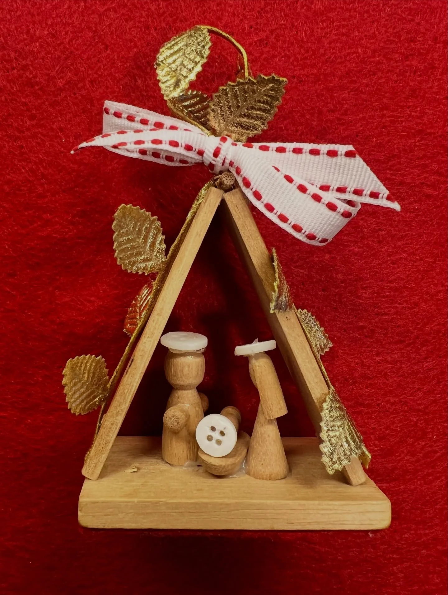 A quick, seasonal craft on a snowy morning to bring in December. I found this wooden nativity ornament for $1 and thought it&rsquo;d be the perfect way to use up some tiny bits and pieces from my stash. 🌨️✨
