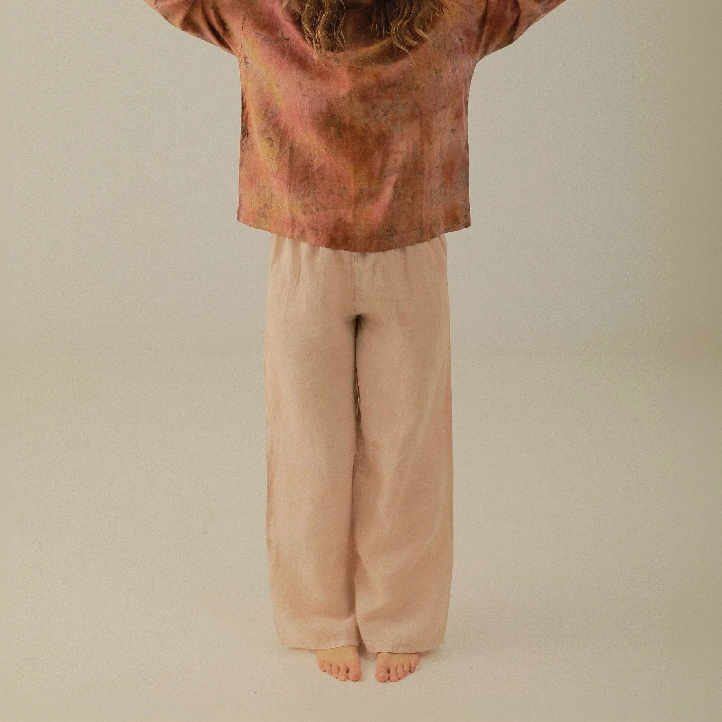 Light Pink Sardinia Linen Trousers