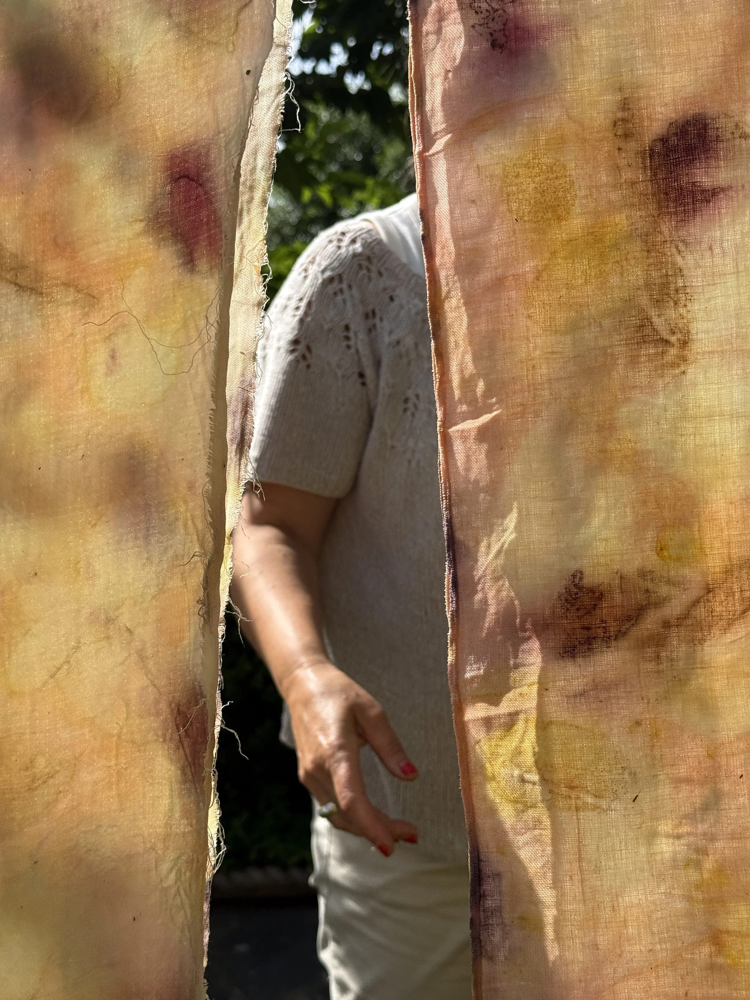 Bundle Dyed Linen Scarf.JPG