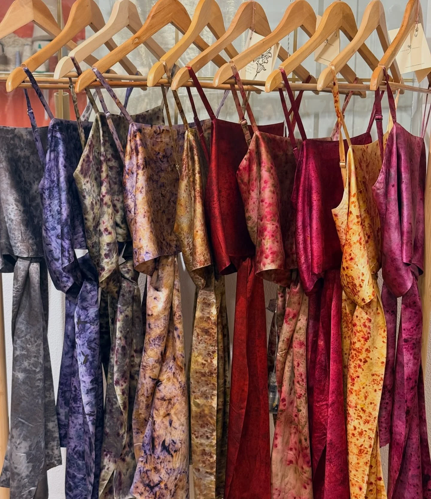 SS26 wholesale orders, officially underway ✨
Our first wholesale order is done - and I&rsquo;m personally in love with all these colours. 
&bull;
Naturally dyed silk tops, slow made, one by one, using plants that create depth, movement and no two res