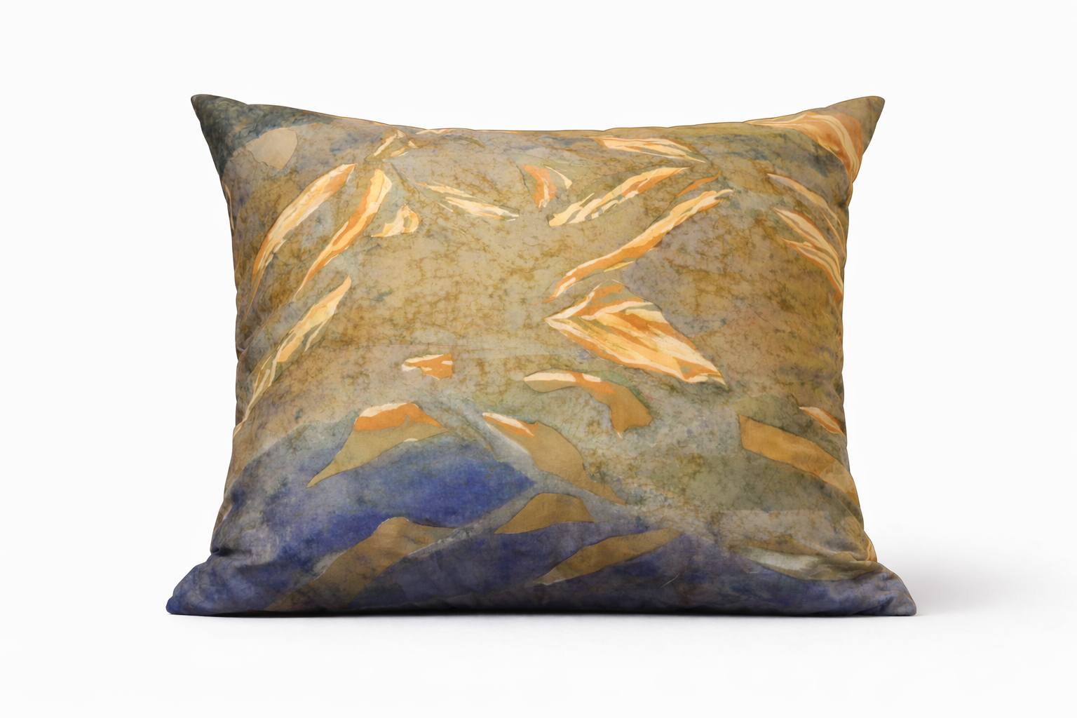 "Orava" Iceland Landscape Silk Cushion – Naturally Dyed & Batiked