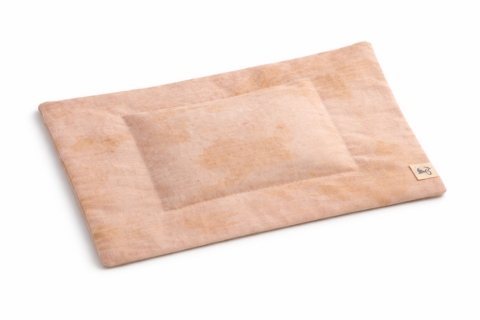 "Serene" Naturally Dyed Aromatic Linen Pillow – Rose & Mustard Filling