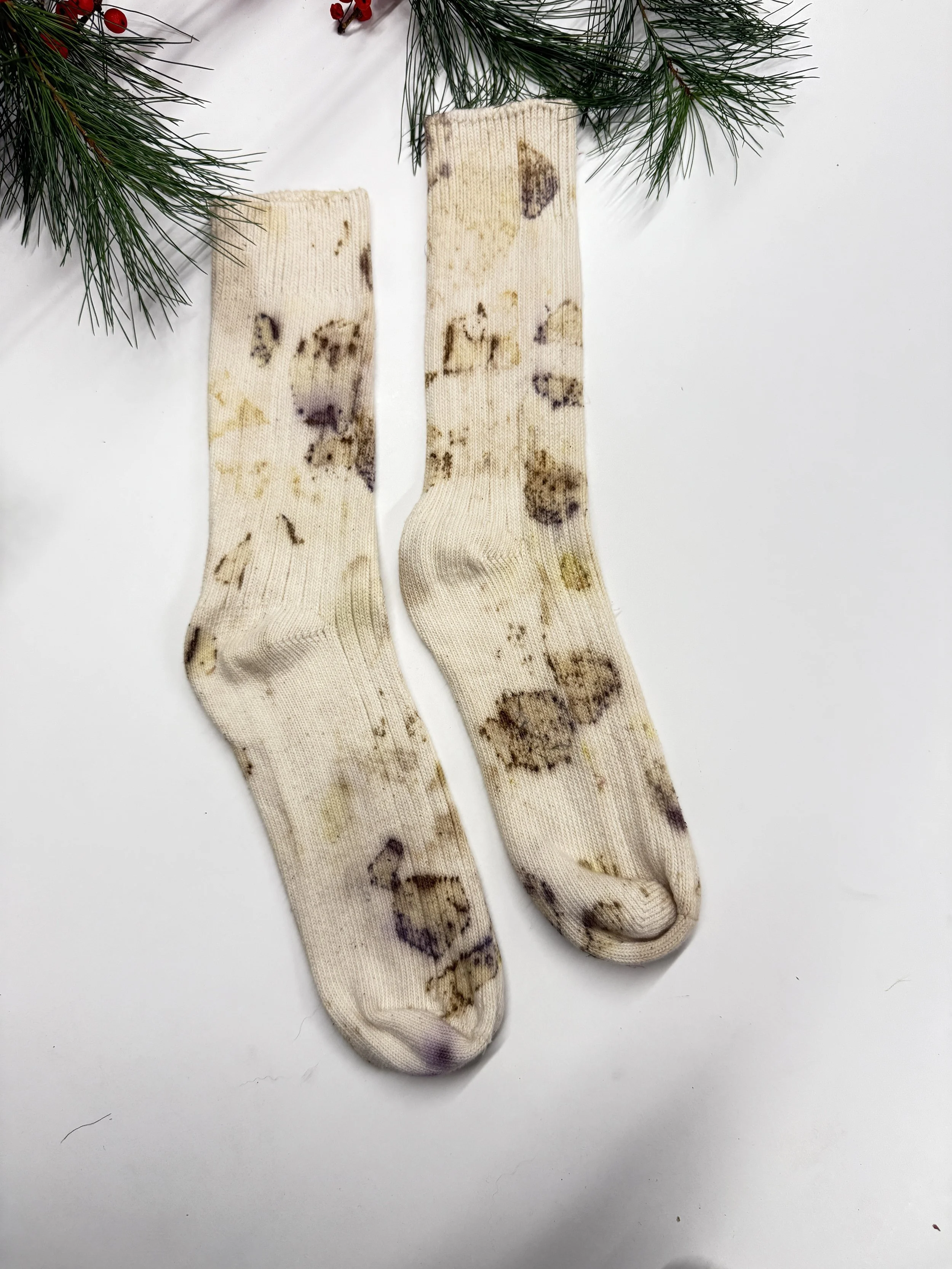 Ecoprinted Cotton Socks EU41-43