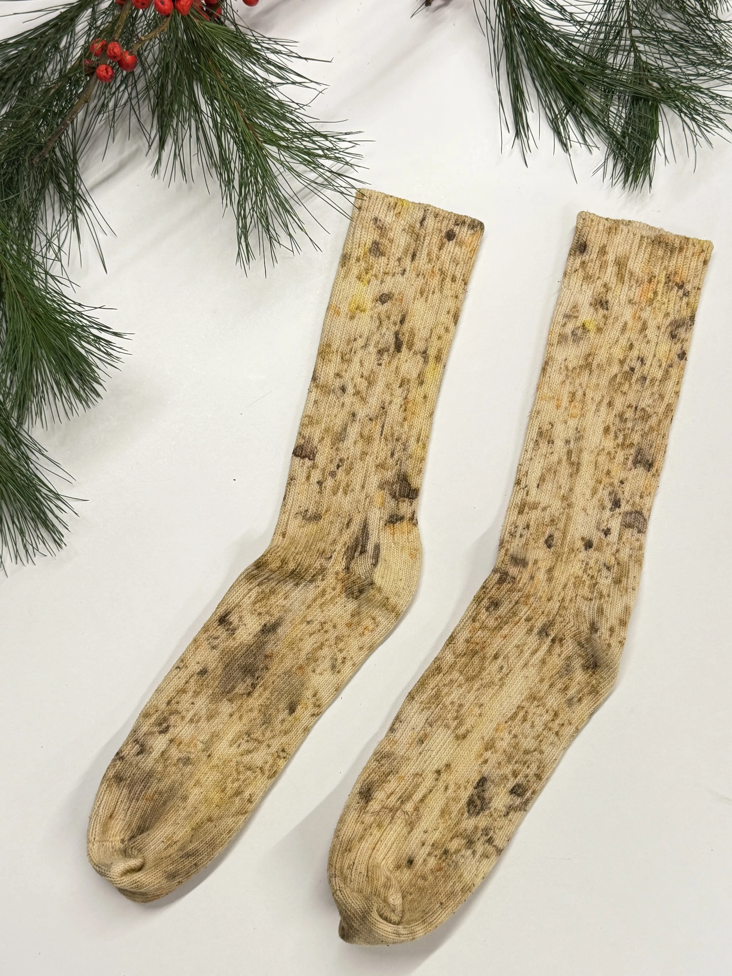 bundle dyed cotton socks.JPG