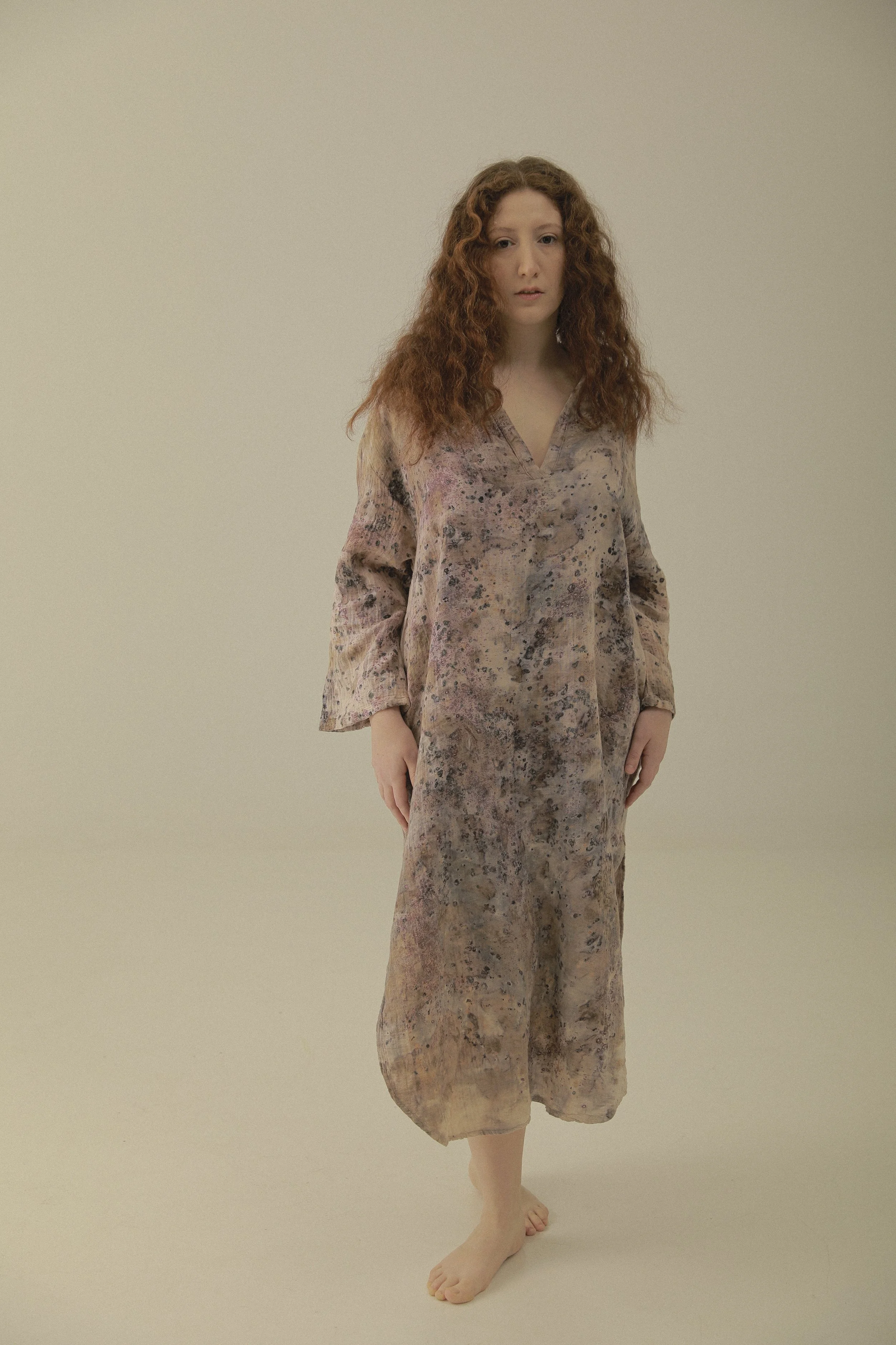 Purple Bundle Cotton Kaftan (One Size)