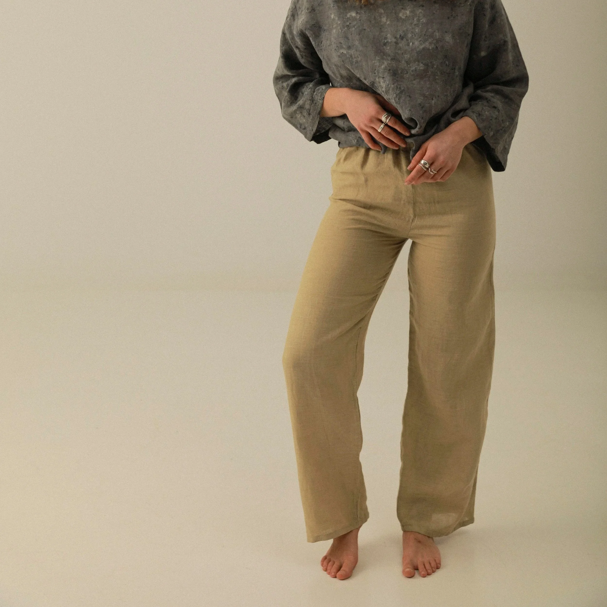 Light Green Sardinia Linen Trousers