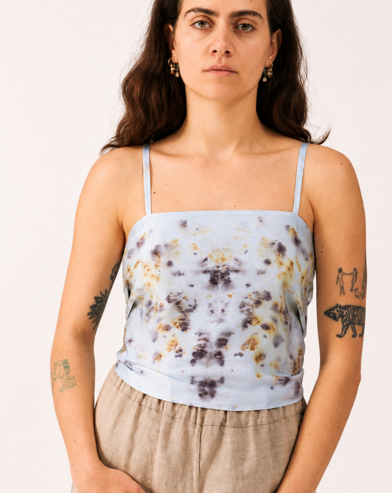 Blue Bundle Sumatra Tie Back Silk Top