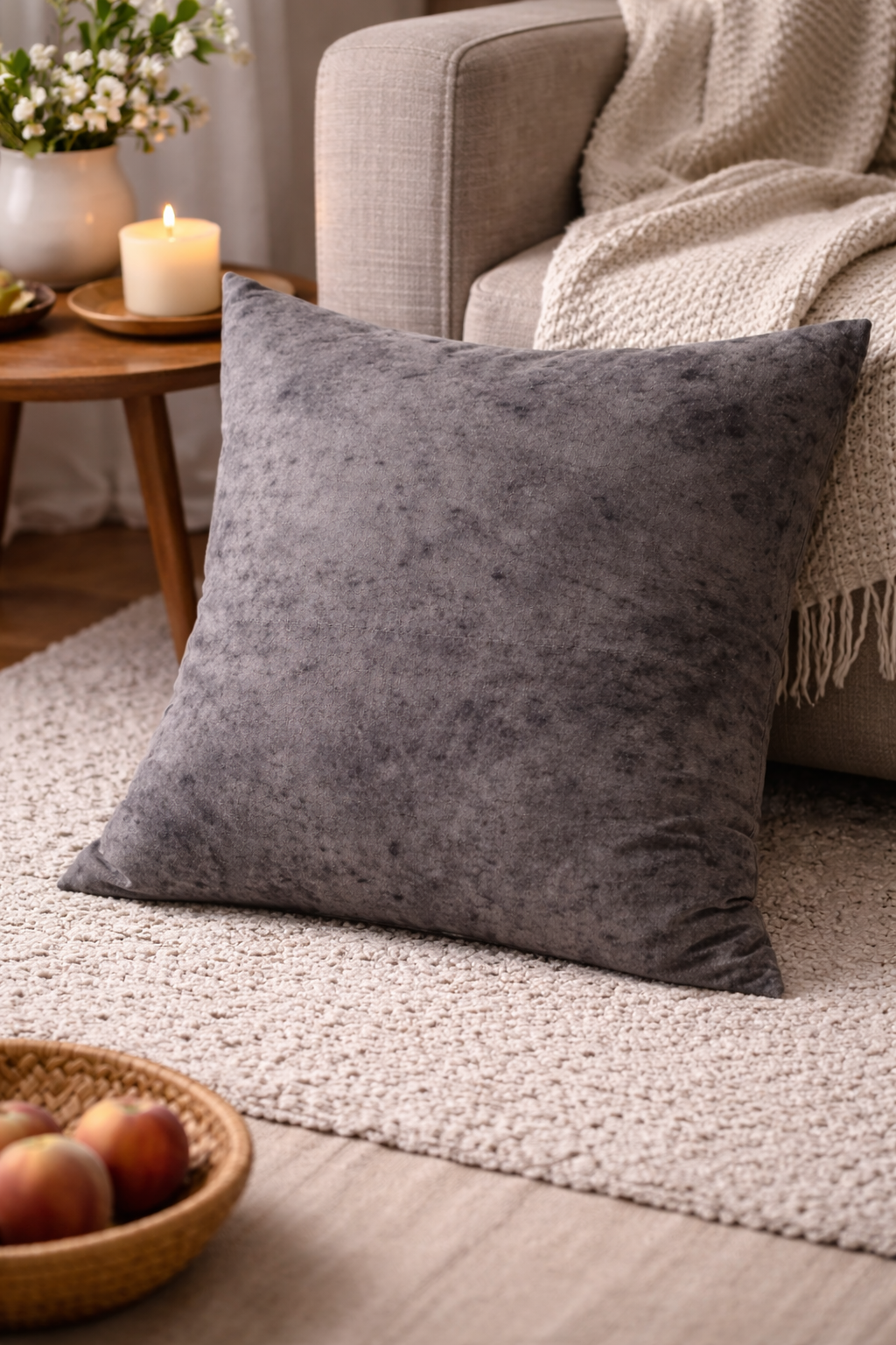 Naturally Dyed Grey Linen Cushion Cover .png