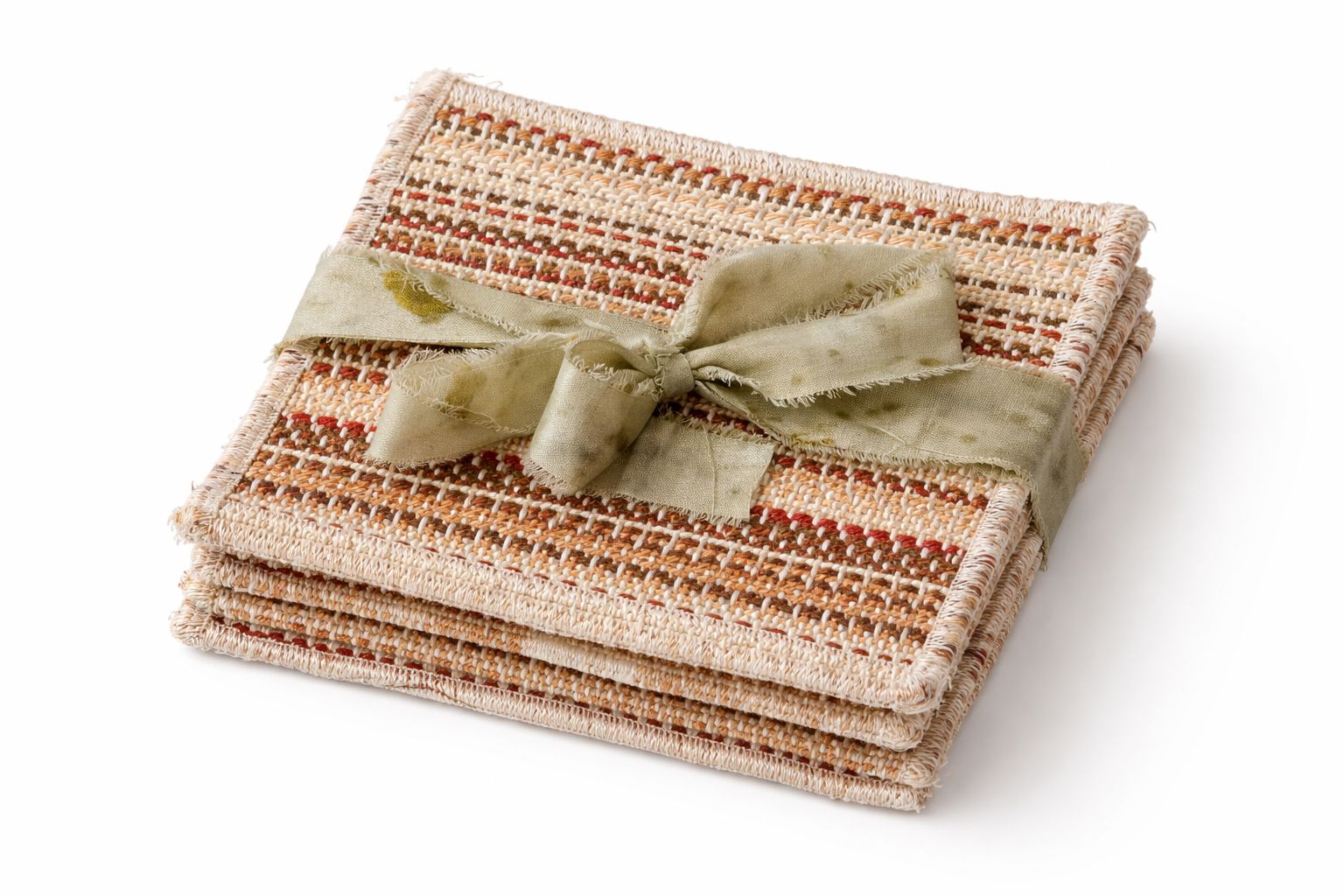 "Cloud" Naturally Dyed Hand-Woven Coasters (Set of 4)