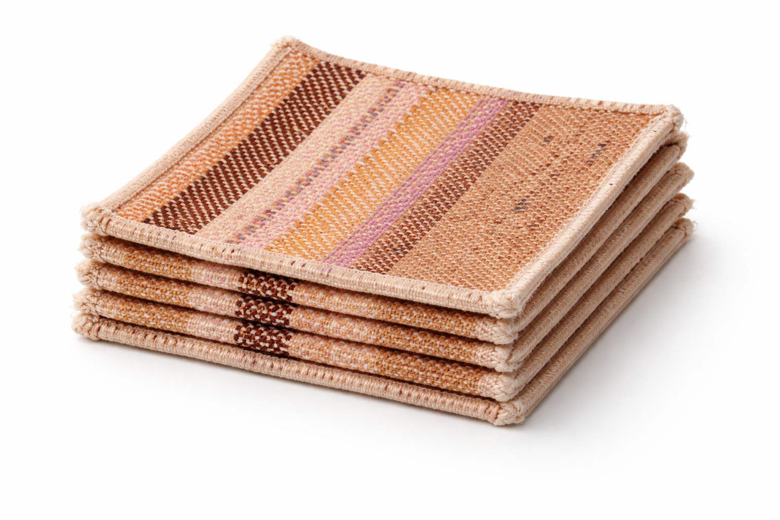 "Pink Cloud" Naturally Dyed Hand-Woven Coasters (Set of 6)