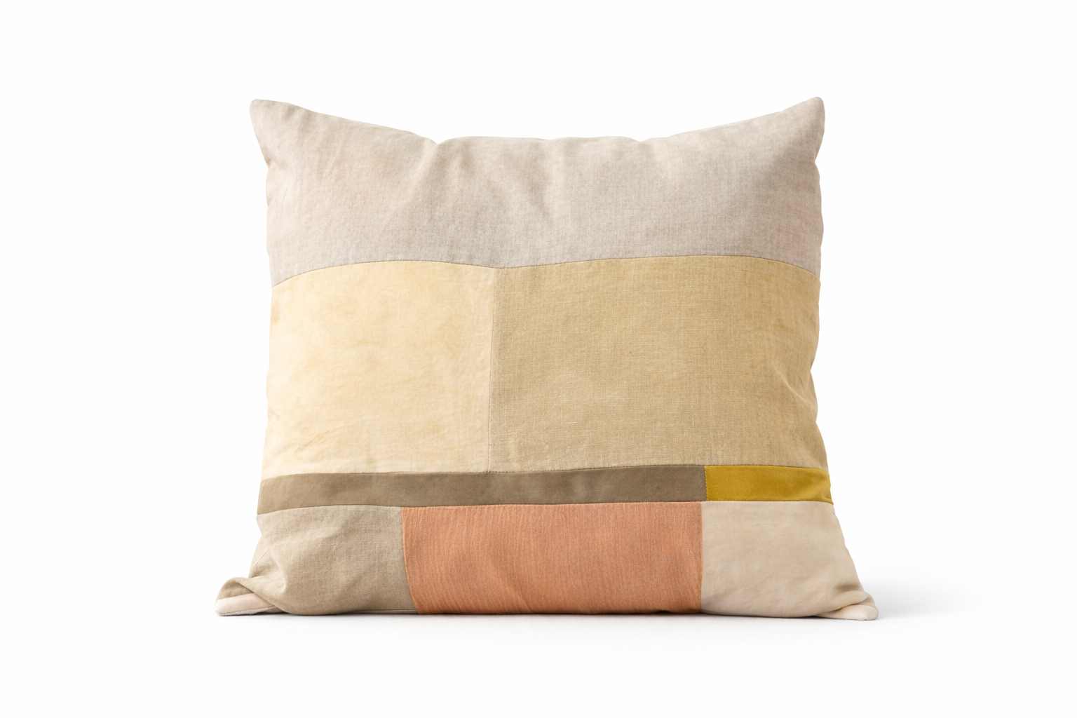 Naturally Dyed Patchwork Cotton Cushion - Zero Waste Collection