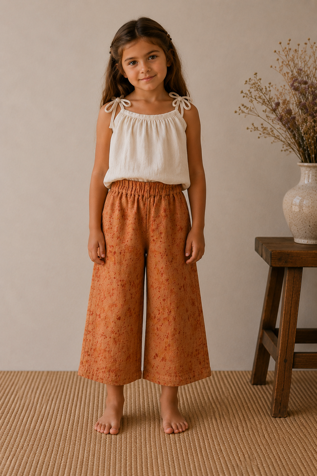 "Peach Bundle" Linen Trousers with Pockets (5-6 years old)