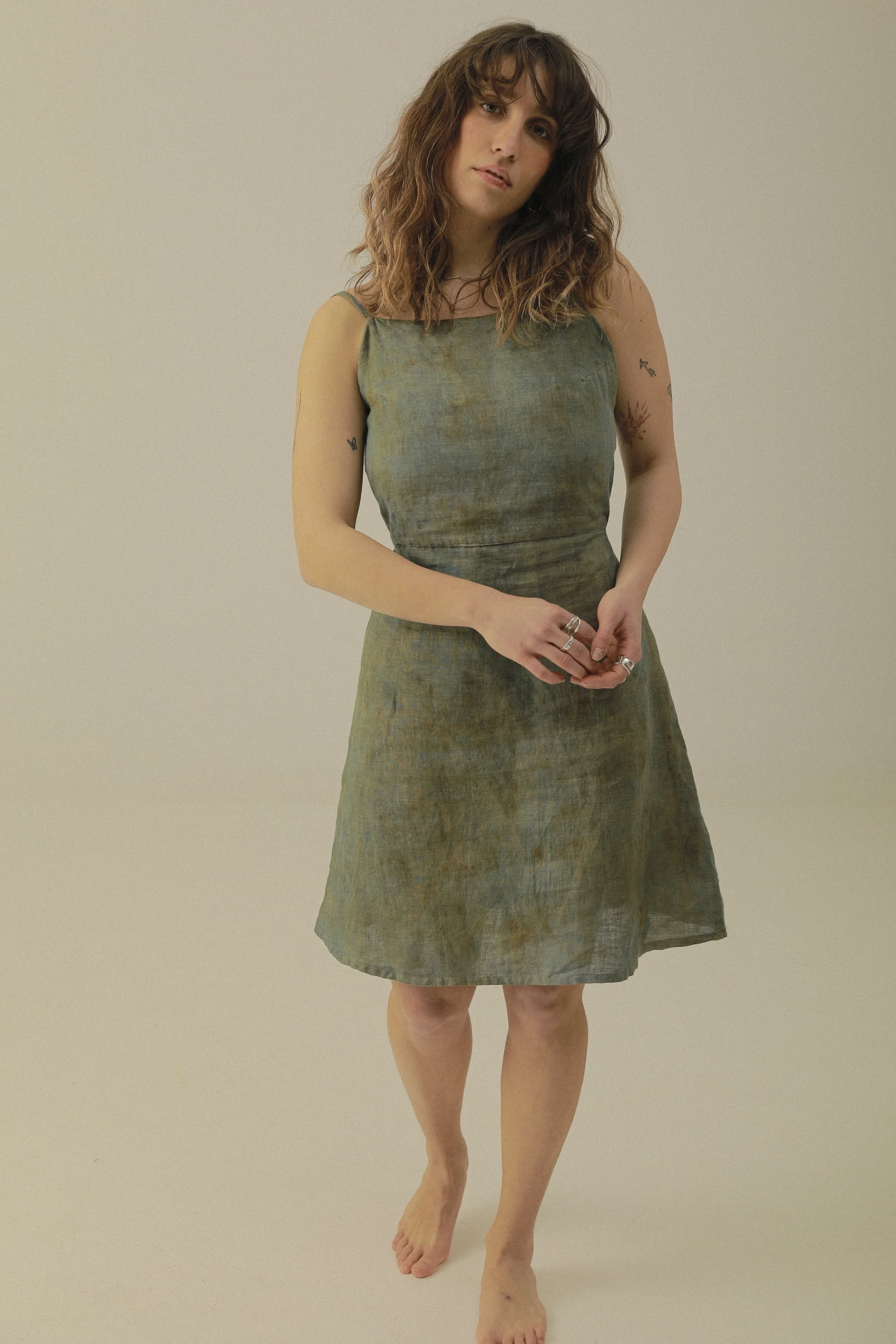 Turquoise Paros Linen Dress (XS/S)