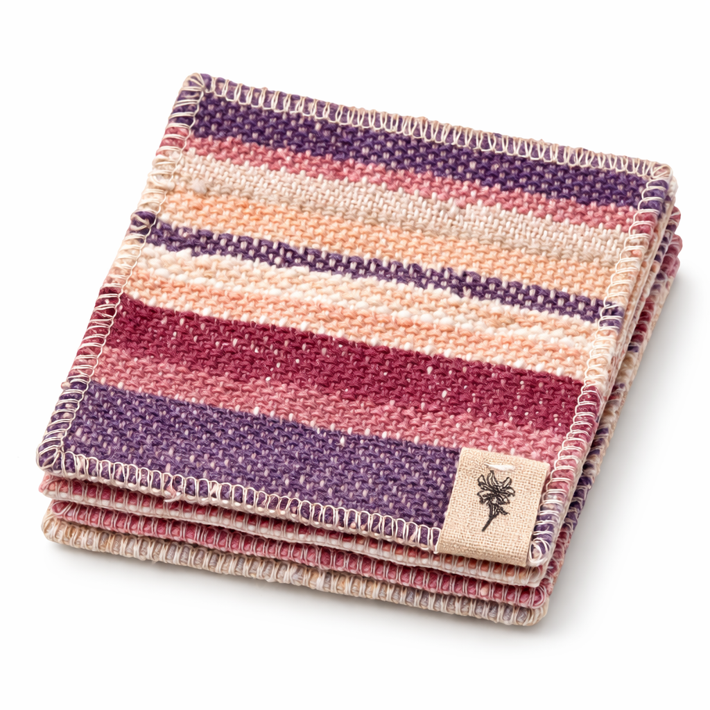 "Purple" Naturally Dyed Hand-Woven Coasters (Set of 4)