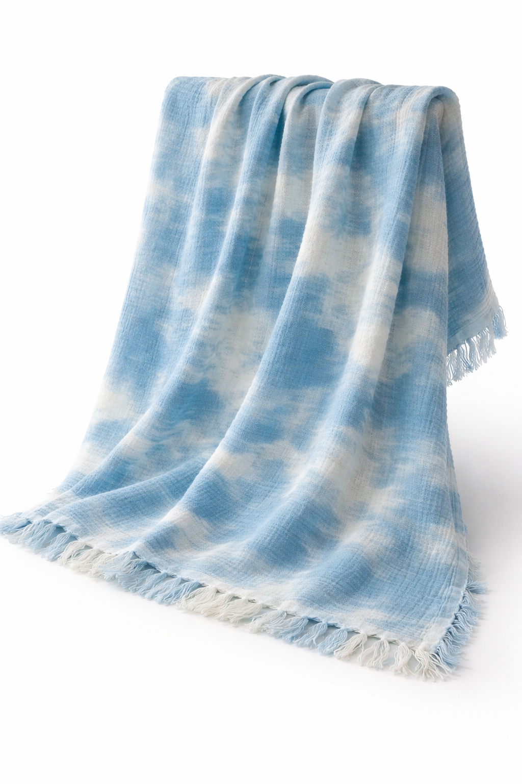 "Ocean" Indigo Dip-Dyed Organic Cotton Blanket