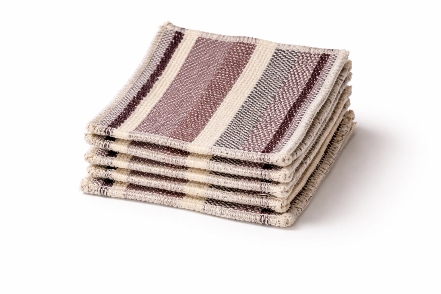 "Purple" Naturally Dyed Hand-Woven Coasters (Set of 8)