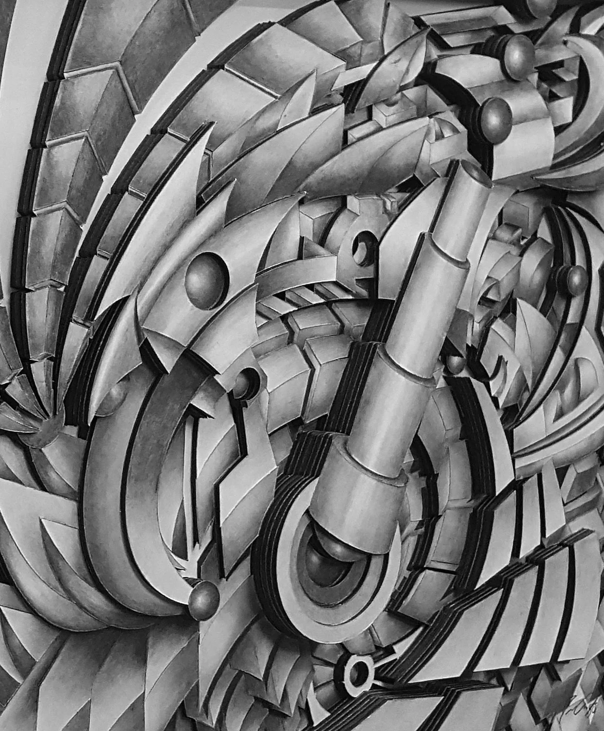 Jason-Amatangelo_Spun Pencil_2018_Pencil on paper with closed cell foam for construction_35x28x3_angle4.jpg