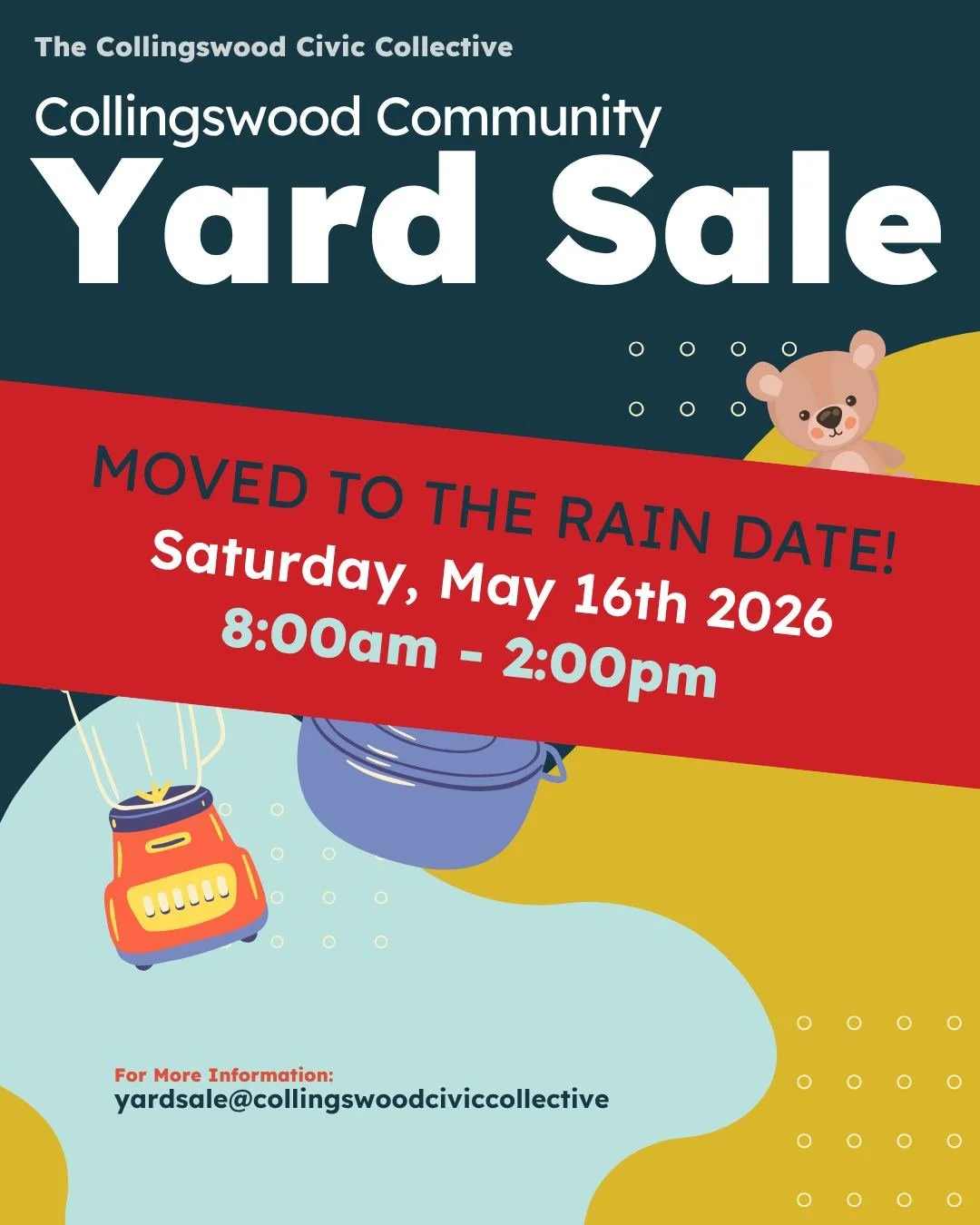 In case you missed it -- The Collingswood Community Yard Sale is happening TOMORROW (on the rain date) from 8am-2pm!

We've had some additions and subtractions from the original map as some participants can't participate on the rain date. Please plan