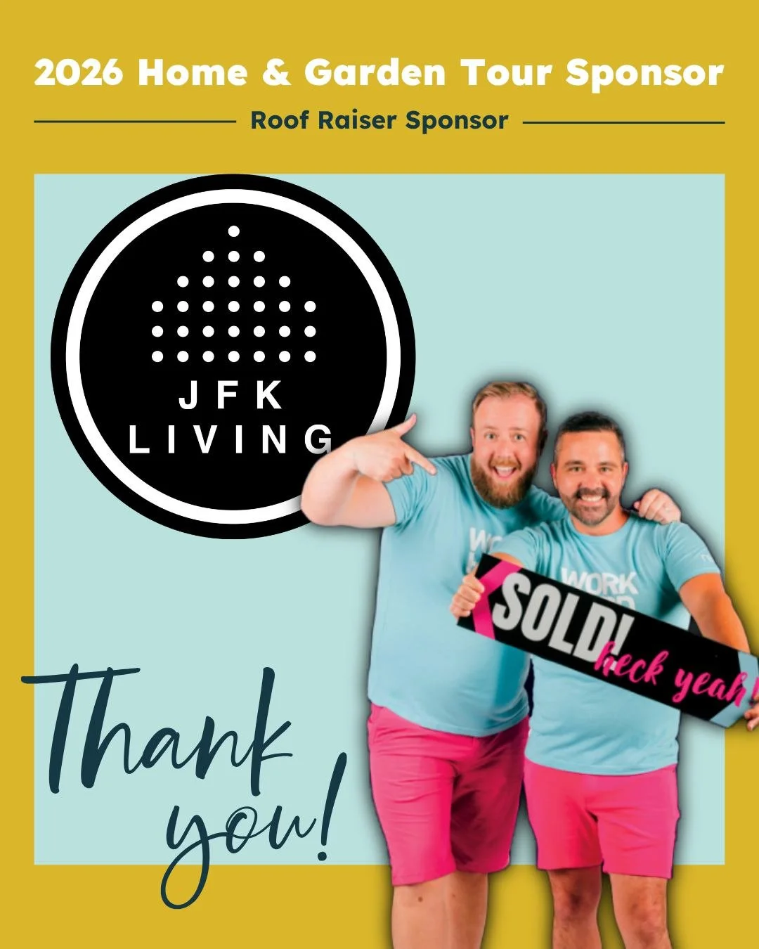 Huge thanks to our 2026 Home &amp; Garden Tour Roof Raiser Sponsor: The JFKLiving Team | Brokered by REAL

DISCOVER THE DIFFERENCE WITH THE JFKLIVING TEAM
Don't settle for ordinary. With strategic marketing, trusted connections, and a hands-on approa