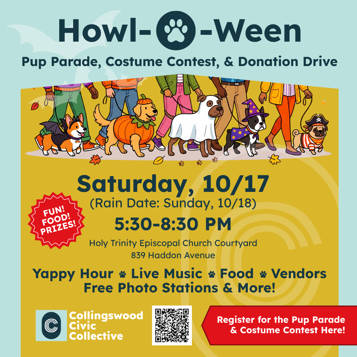 Howl-O-Ween Pup Parade, Costume Contest, &amp; Donation Drive!