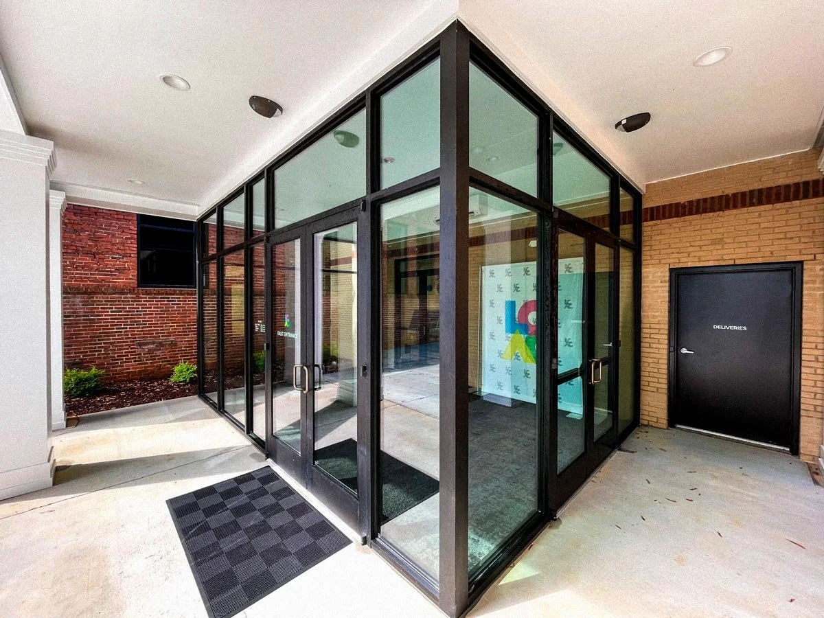 Innovative Glass Solutions - Our Work - Glass - Storefronts - Curtain Walls - Custom Glasswork - Frameless Heavy Glass Entrances - Point Supported Glass Systems  - Wake Forest North Carolina Raleigh Durham Chapel Hill Virginia South Carolina