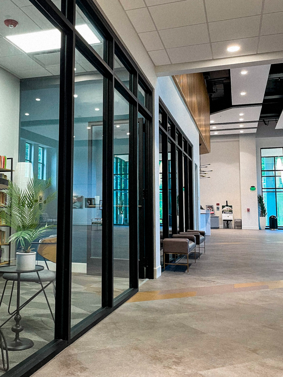 Innovative Glass Solutions - Our Work - Glass - Storefronts - Curtain Walls - Custom Glasswork - Frameless Heavy Glass Entrances - Point Supported Glass Systems  - Wake Forest North Carolina Raleigh Durham Chapel Hill Virginia South Carolina