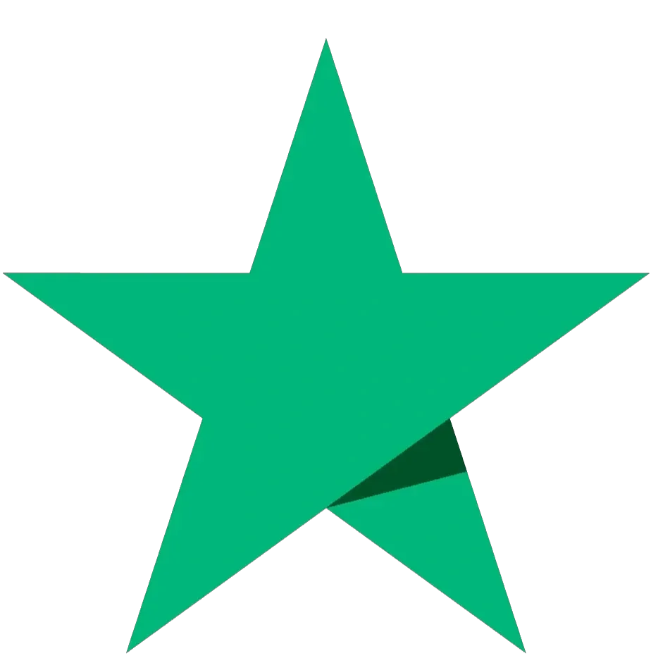 A large green star with a 3D shadow effect.
