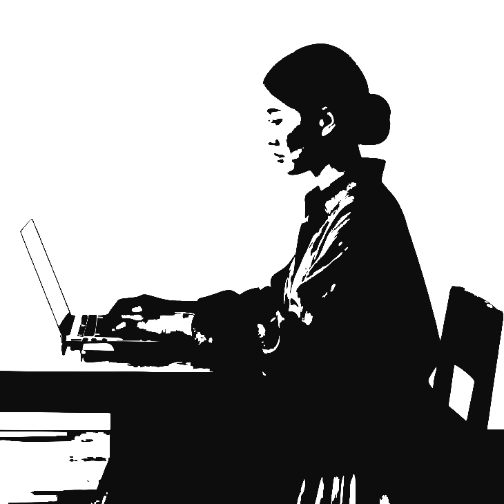 Geometric drawing of an outline square with sections divided by vertical, horizontal, and half circle lines.