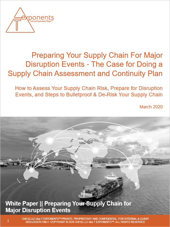 Preparing Supply Chain for Major Disruption Events White Paper
