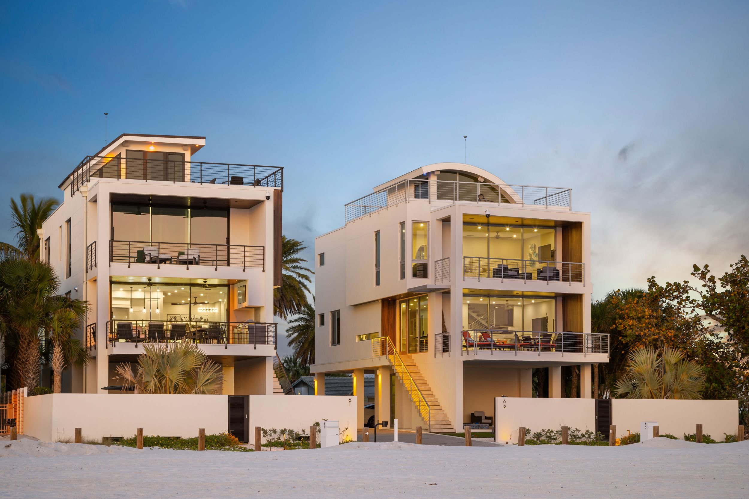 two homes on siesta key beach
