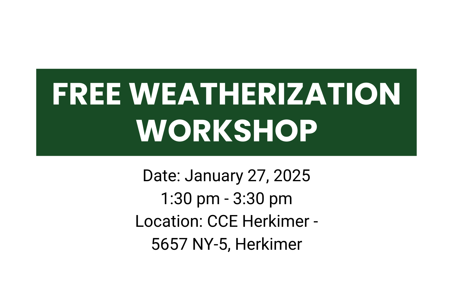 Weatherization Workshop at CCE Herkimer