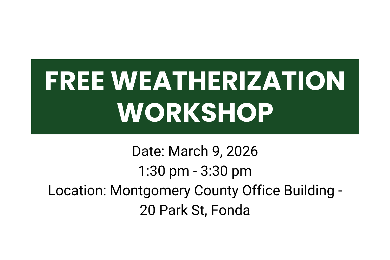 Montgomery County Weatherization Workshop