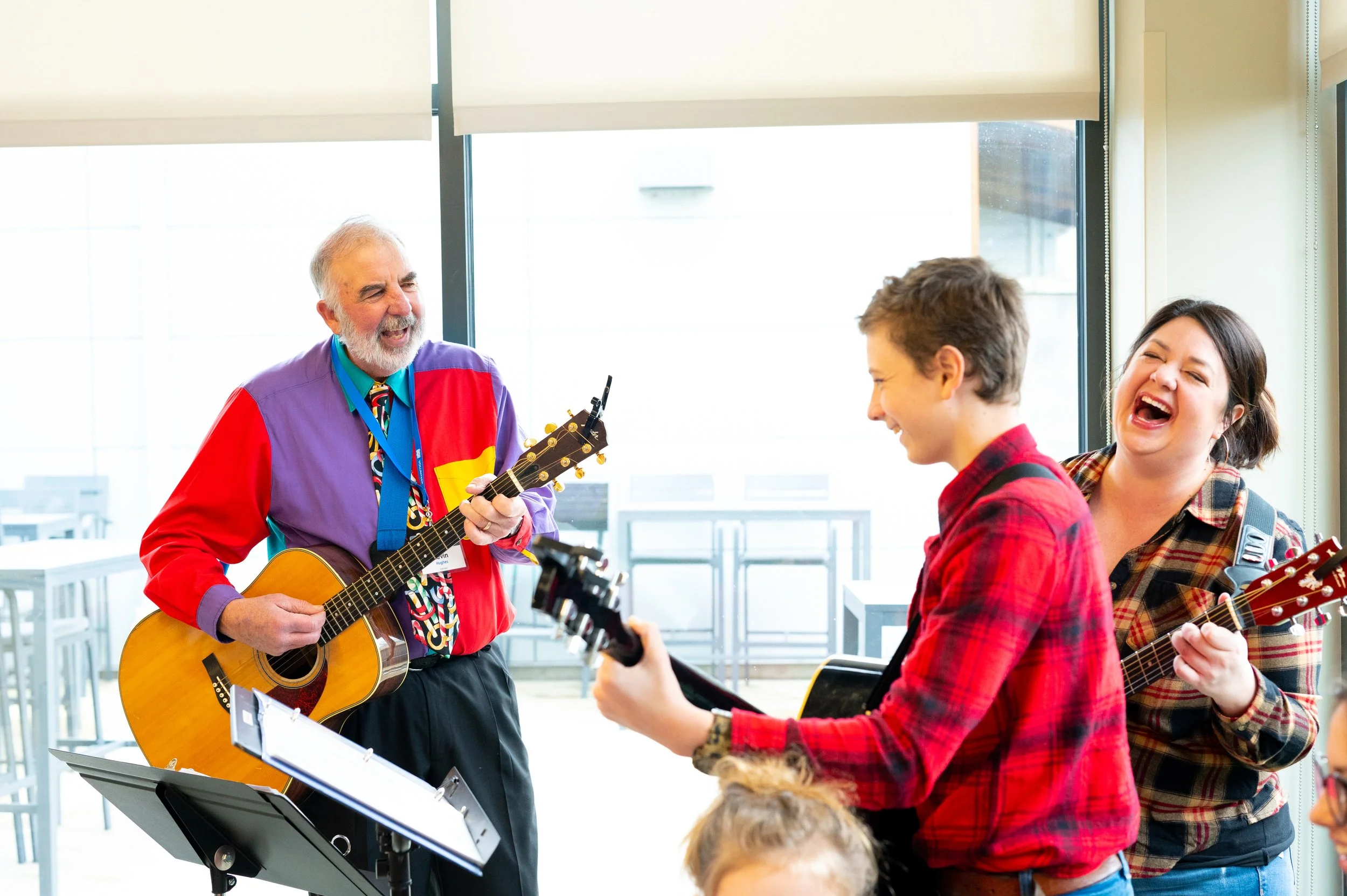 Volunteers Playing Instruments at Christmas Dinner