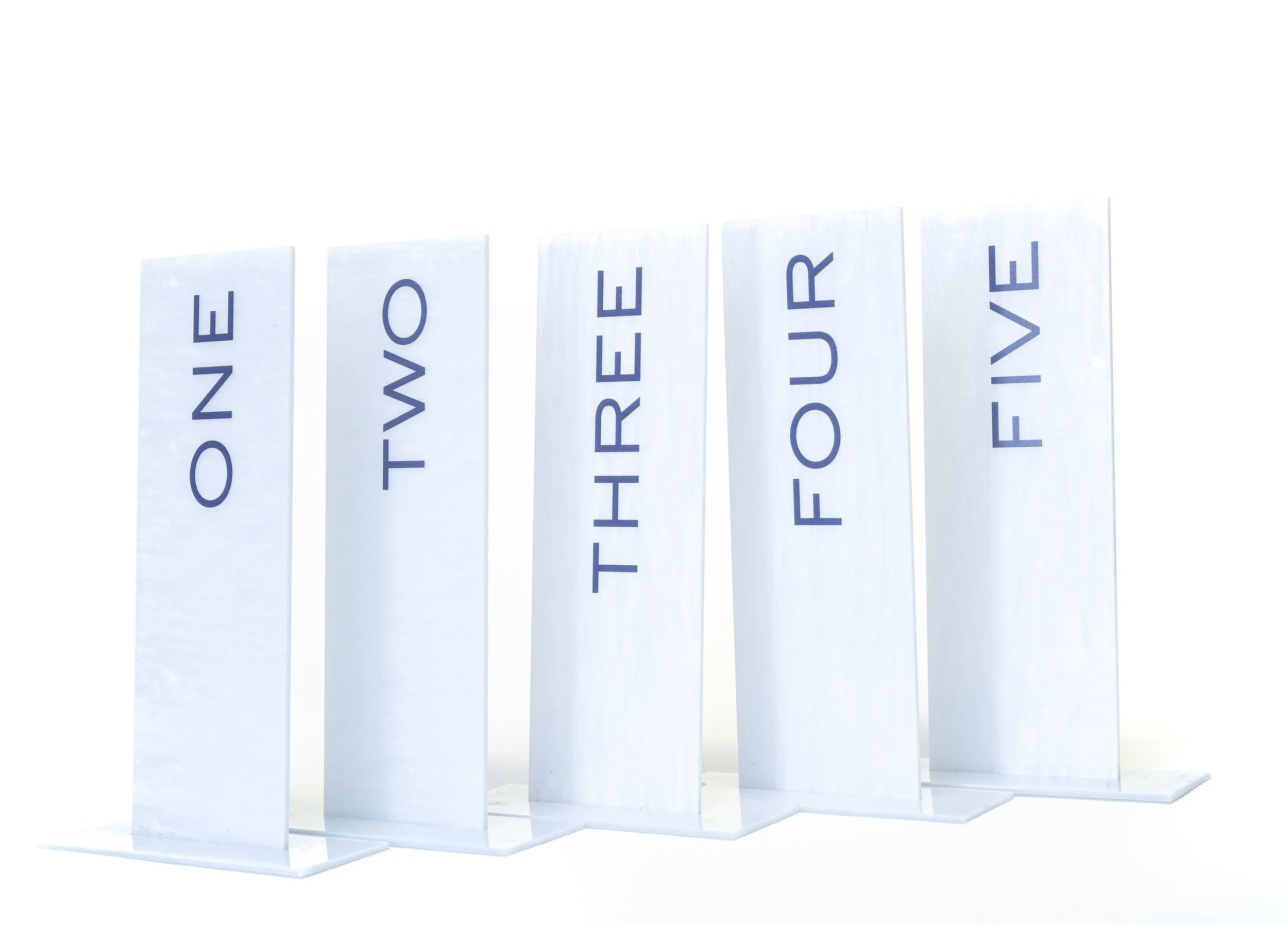 Light Blue Pearl Acrylic Table Numbers — SUPER\\CUSTOM