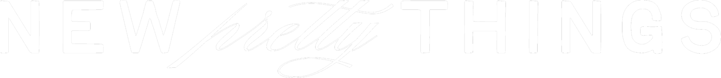 Text image with the words 'New Pretty Things' in different fonts and styles.