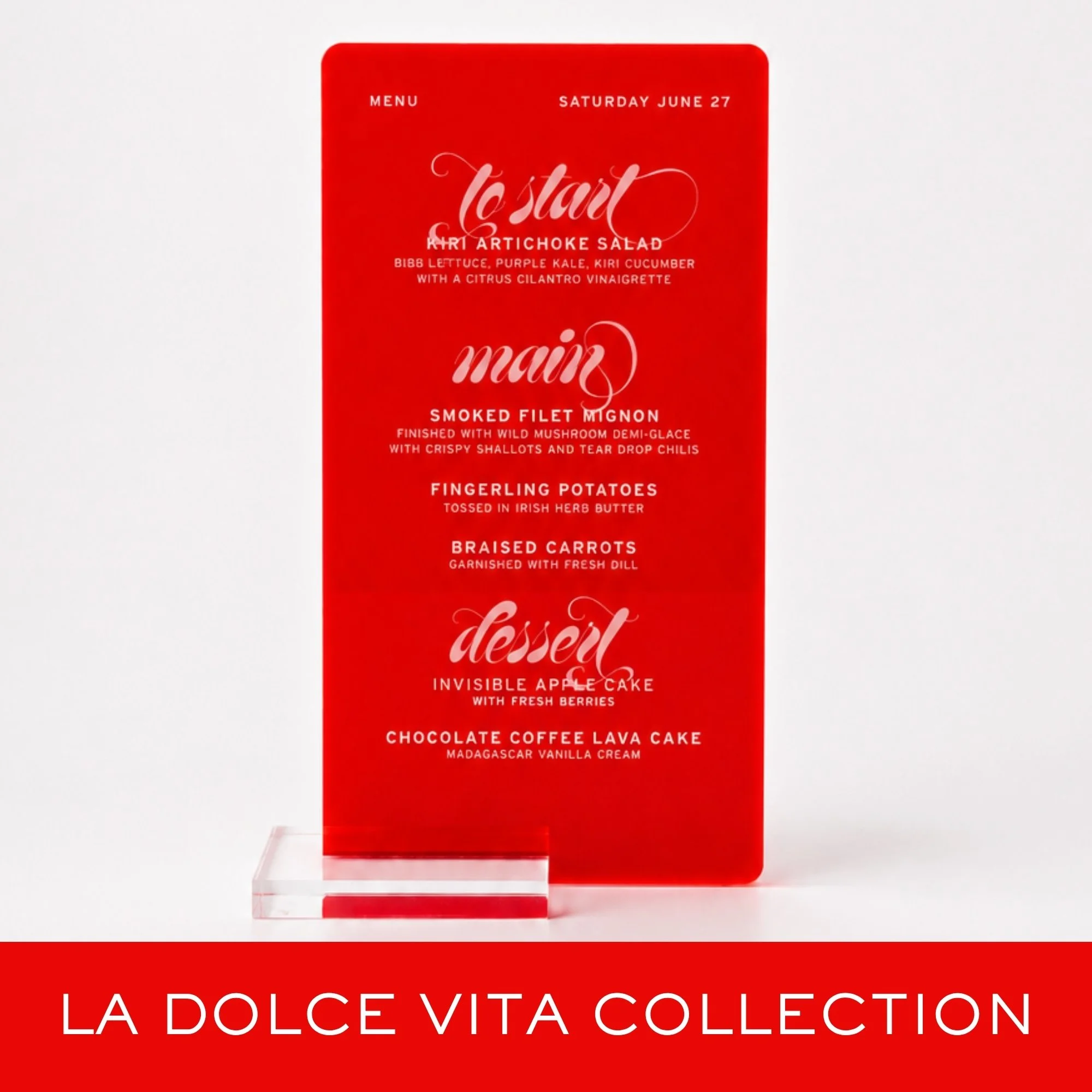 FROSTED TOMATO RED BAR MENU
