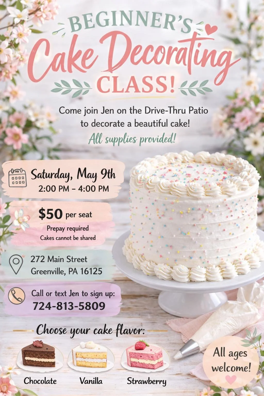 Beginner Cake Decorating Class
