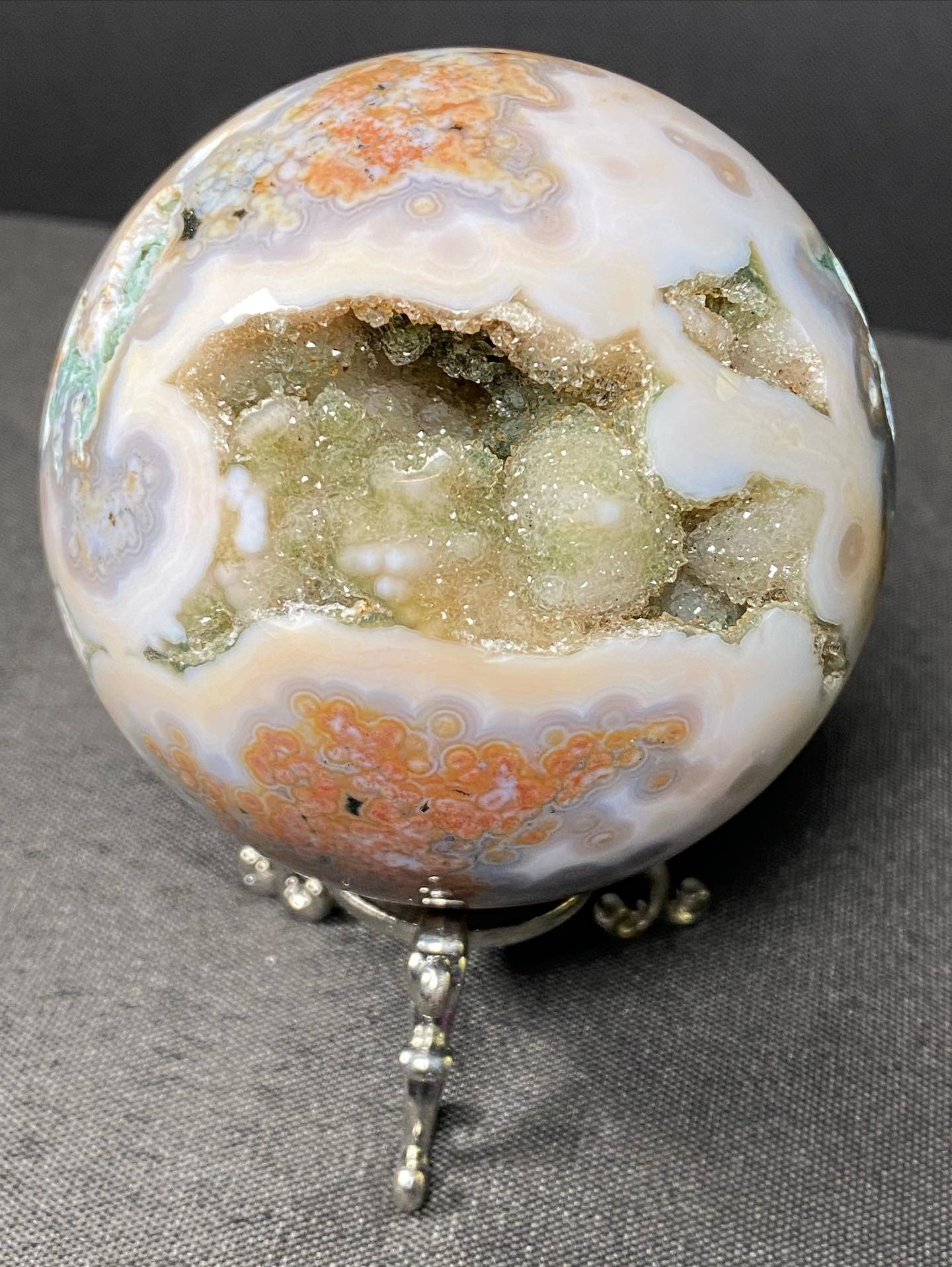 *HOLD FOR KAI*Blue 8th Vein Ocean Jasper Sphere