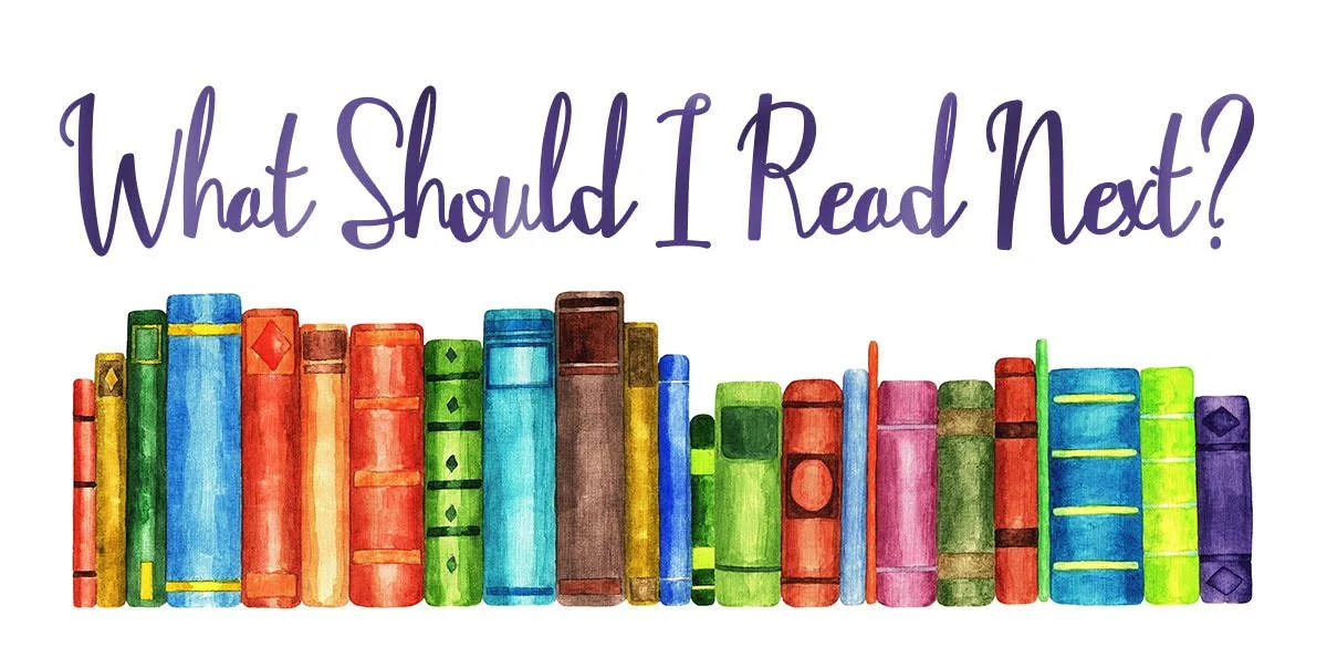 Colorful illustrated books on a shelf with the text 'What Should I Read Next?' written above.