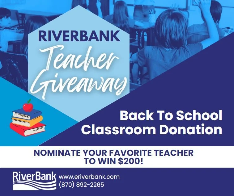 .📚✨ Back to School Teacher Giveaway! ✨📚
RiverBank is excited to give back to our amazing teachers this school year! We're giving a $200 classroom donation to one outstanding educator in Pocahontas, Corning, and Maynard schools.
Do you have a favo