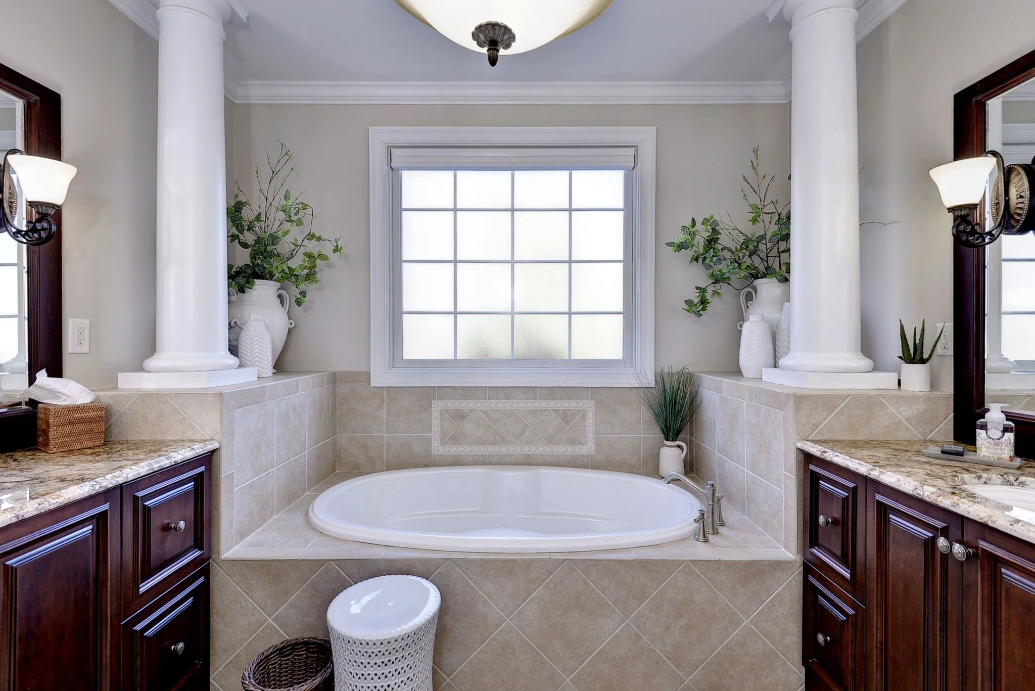 Primary Bathroom Double Vanities with Soaking Tub