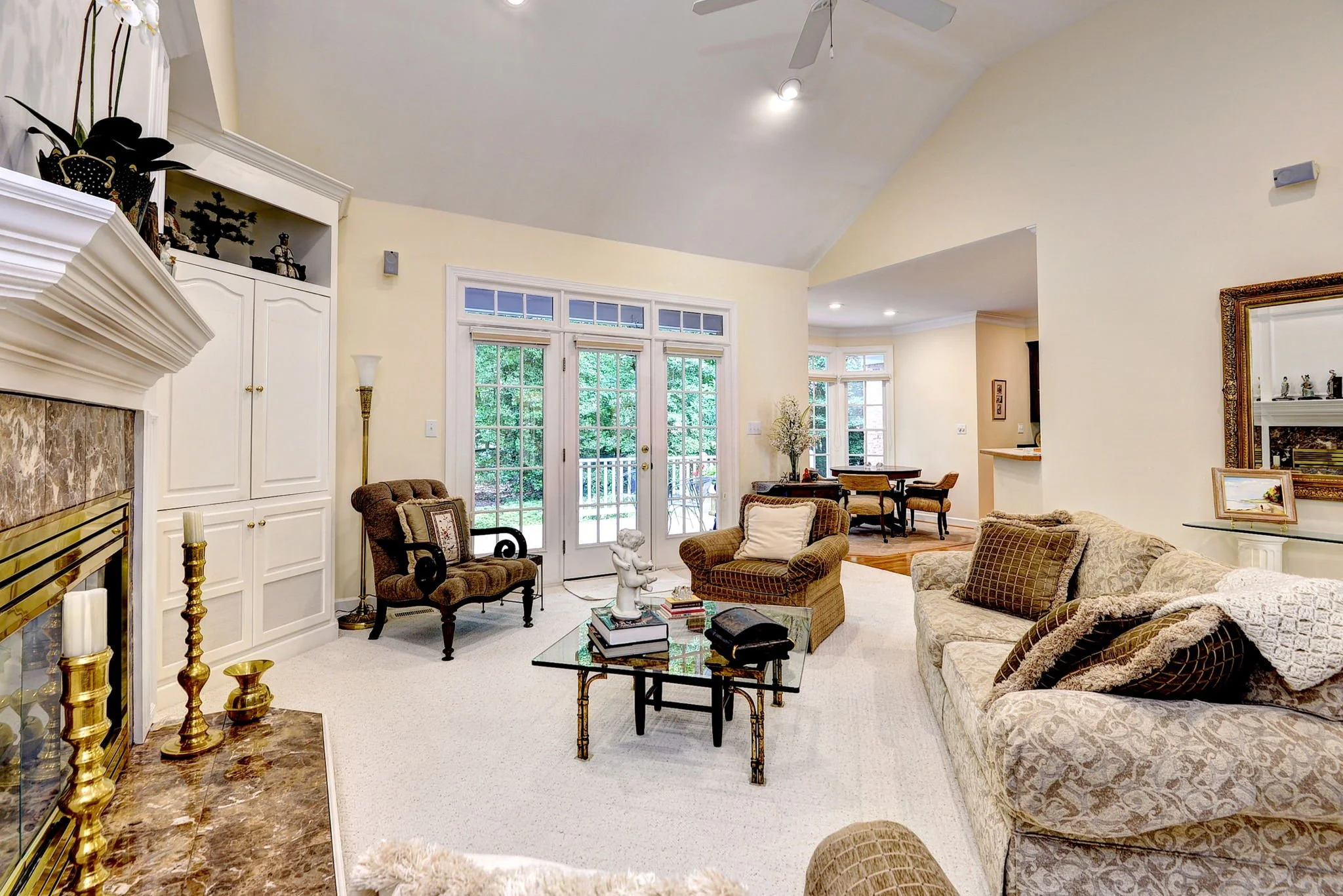 Great Room steps out to Backyard