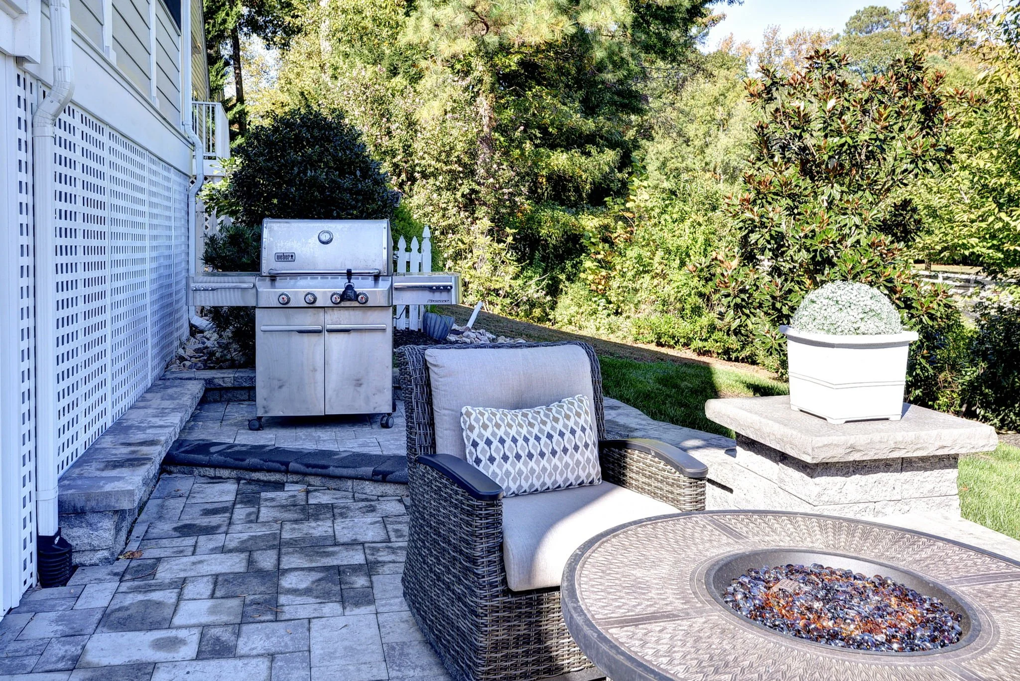 Stone Patio with Firepit